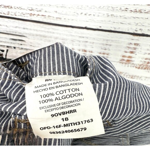 Boys Wrangler Pinstripe Overalls 18 Months Conductor country Snap Adjustable - Picture 4 of 4